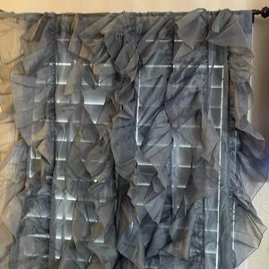 New Sweet Home Collection 2pkg panels sheer ruffledwaterfallgrey 50”x108”curtain
